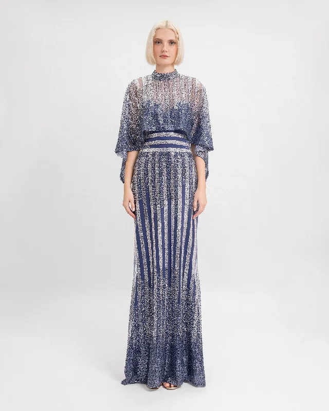 Long Beaded Sequins Dress