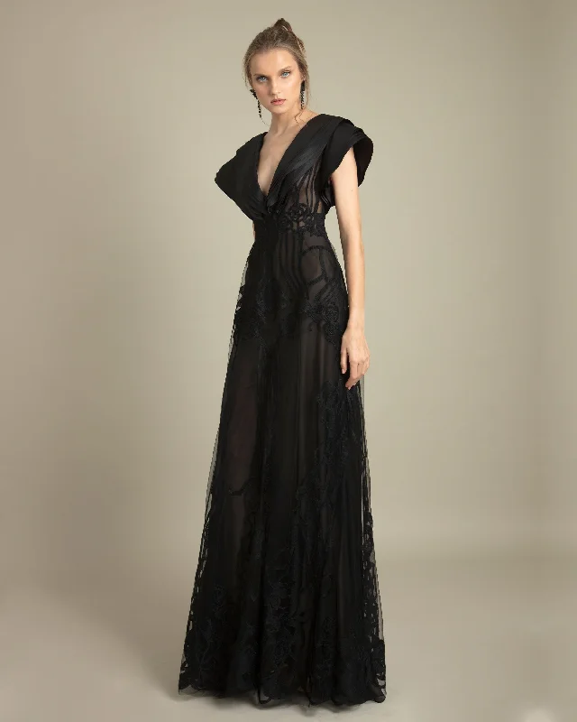 Deep V-Neckline Dress