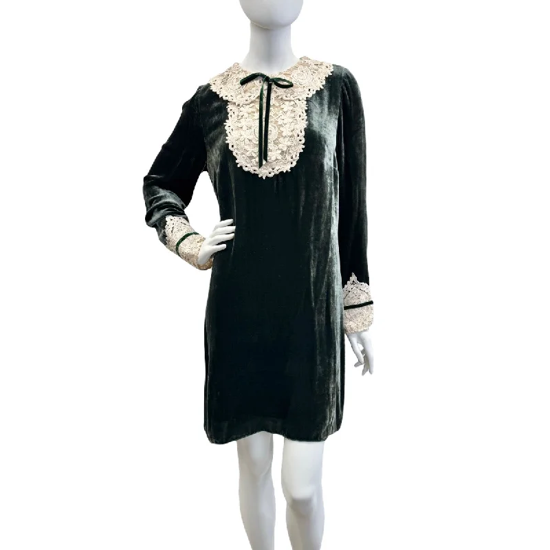Anna Sui Dress with Lace Collar  and Cuff