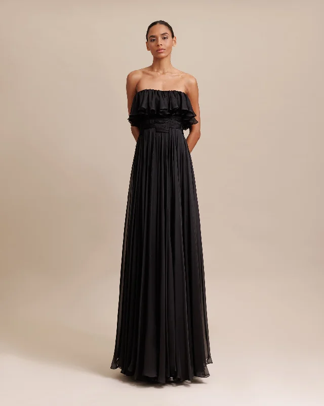 Strapless Cut Flared Dress