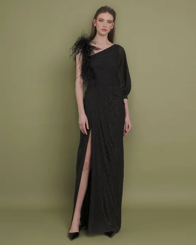 Asymmetrical Feather Dress