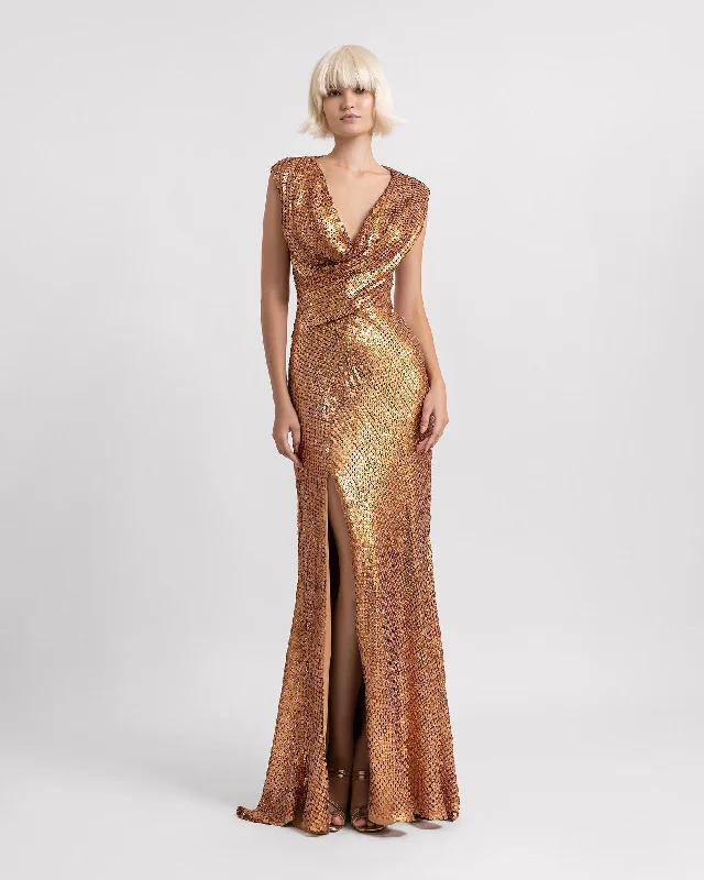 Cowl-Neckline Dress
