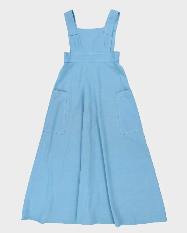 Vintage Handmade Blue Pinafore Style Dress - S