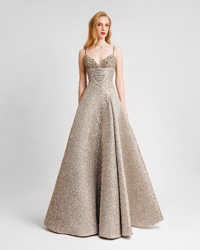 V-neckline Long Dress