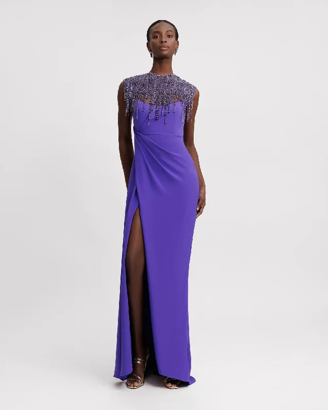 Beaded Tassels Collar Dress