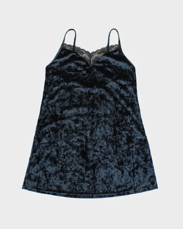 Y2K 00s La Vie En Rose Velour Slip Dress- S