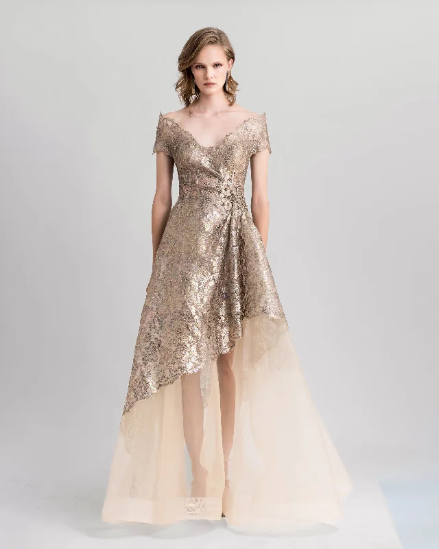 Dress With Asymmetrical Crinoline Skirt