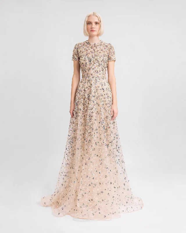 Strapless Beaded Dress with Top