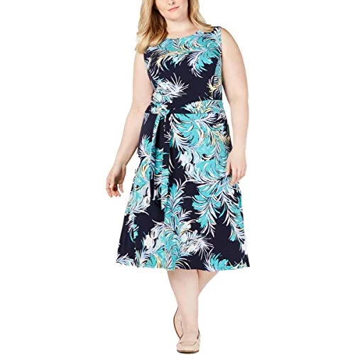 Charter Club Womens Plus Floral MIDI Shift Dress