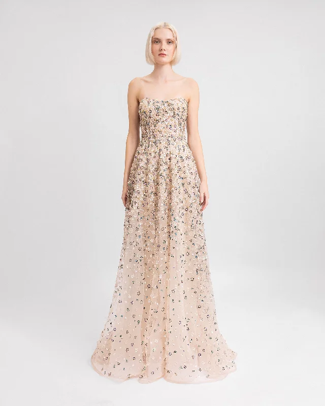 Strapless Beaded Dress