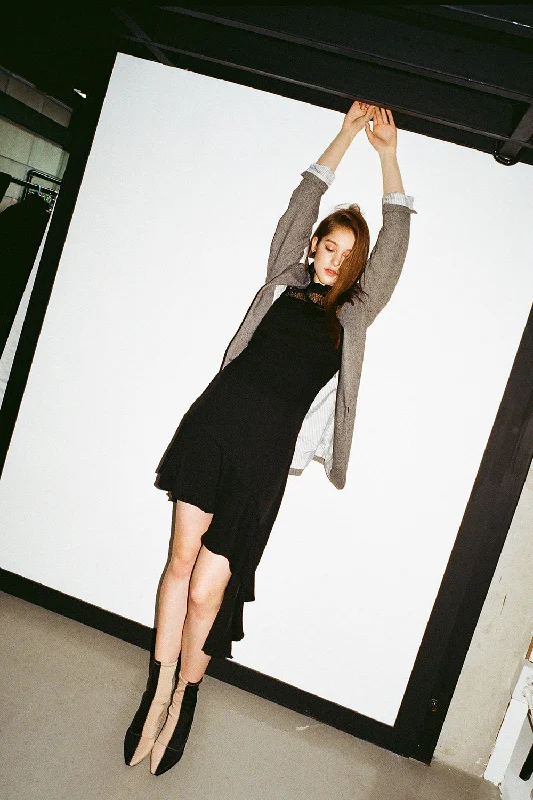 Jessica Asymmetric-Hem Slip Dress
