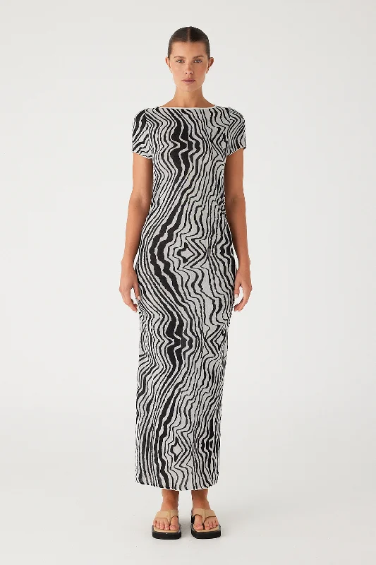 Zulu & Zephyr - Ripple Stripe Cotton Blend Knit Dress