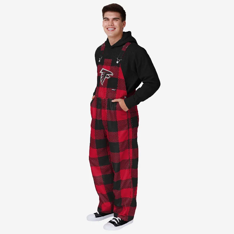 Atlanta Falcons Mens Plaid Bib Overalls Urban Denim Jumpsuit