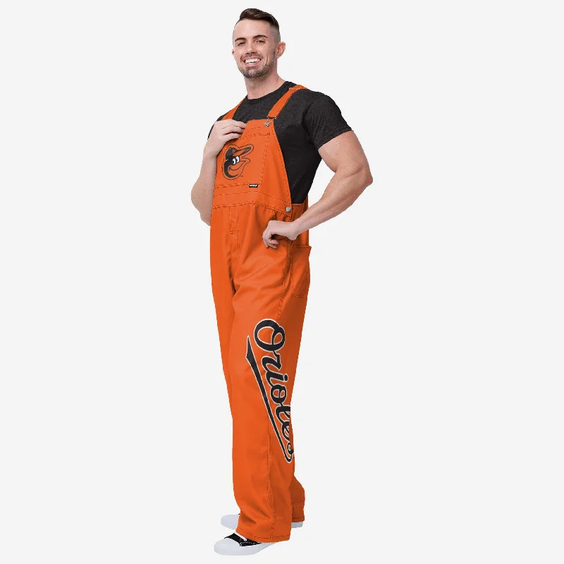 Baltimore Orioles Mens Big Logo Bib Overalls Laid-Back Lounge Overalls