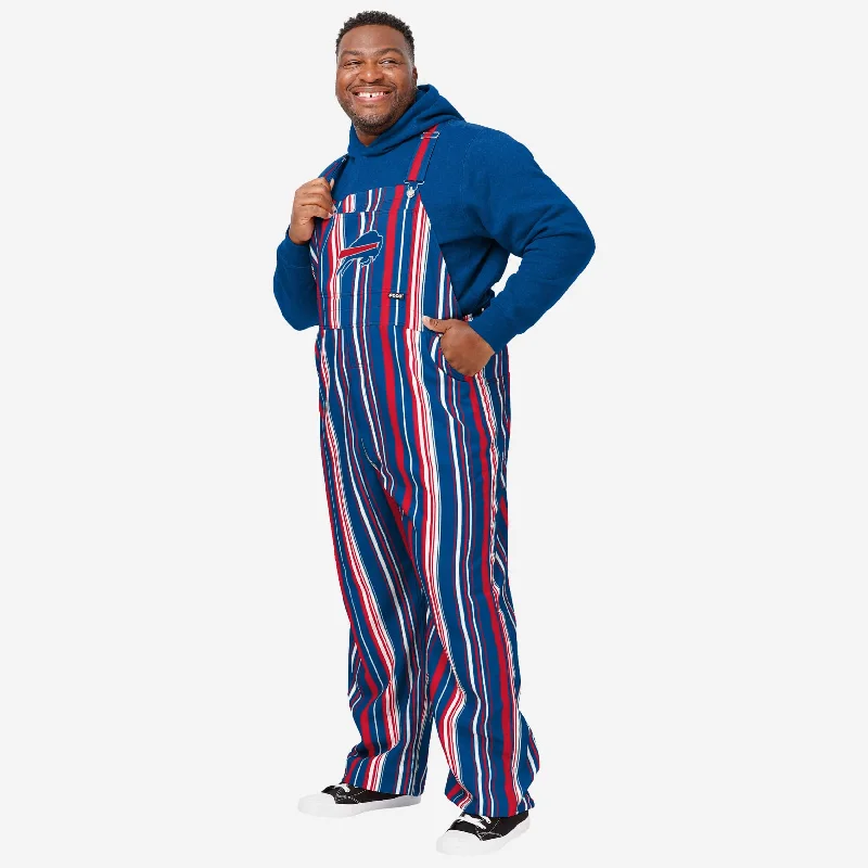 Buffalo Bills Mens Hyper Stripe Bib Overalls Layered Effect Jumpsuit