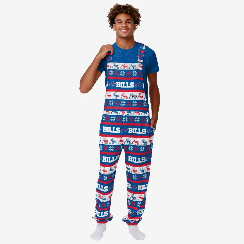 Buffalo Bills Mens Ugly Home Gating Bib Overalls Trendy Wide-Leg Overalls