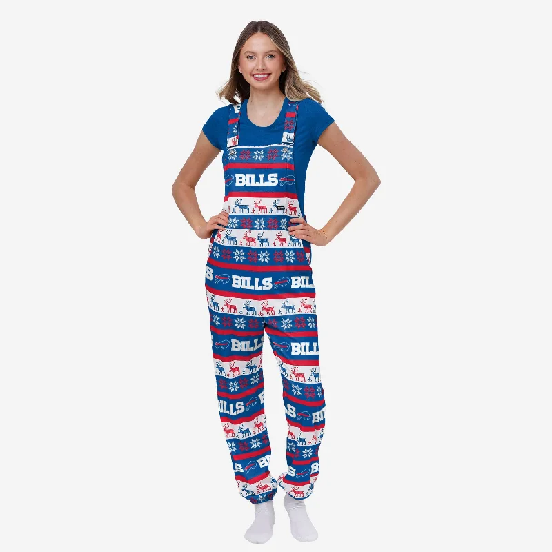 Buffalo Bills Womens Ugly Home Gating Bib Overalls Corduroy Flared Overalls