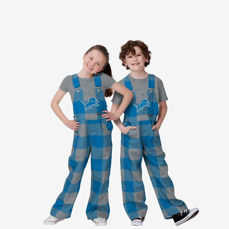 Detroit Lions Youth Plaid Bib Overalls Layered Effect Jumpsuit