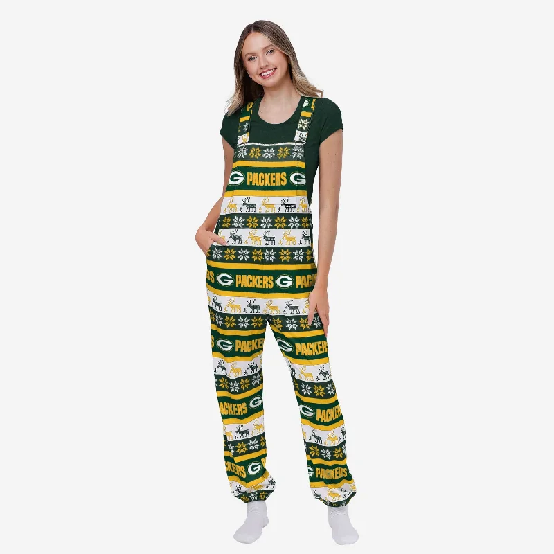 Green Bay Packers Womens Ugly Home Gating Bib Overalls Chic Monochrome Overalls