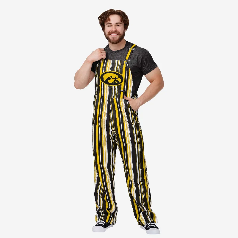 Iowa Hawkeyes Mens Hyper Stripe Bib Overalls Side Button Overalls