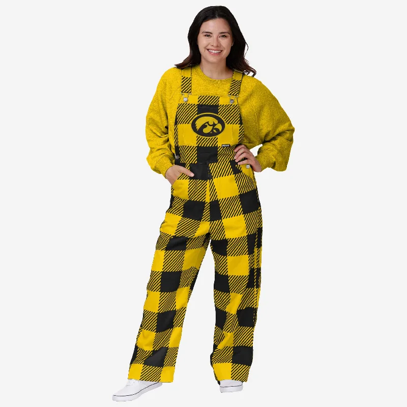 Iowa Hawkeyes Womens Plaid Bib Overalls High-Waisted Overalls