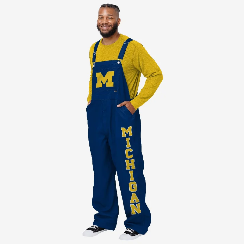 Michigan Wolverines Mens Big Logo Bib Overalls Relaxed Fit Jumpsuit