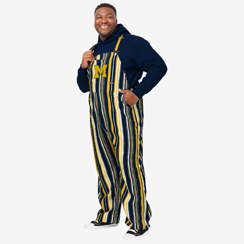 Michigan Wolverines Mens Hyper Stripe Bib Overalls Adjustable Fit Overalls