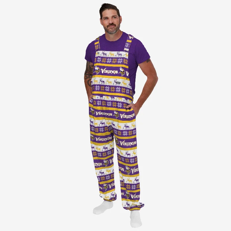 Minnesota Vikings Mens Ugly Home Gating Bib Overalls Lightweight Summer Overalls