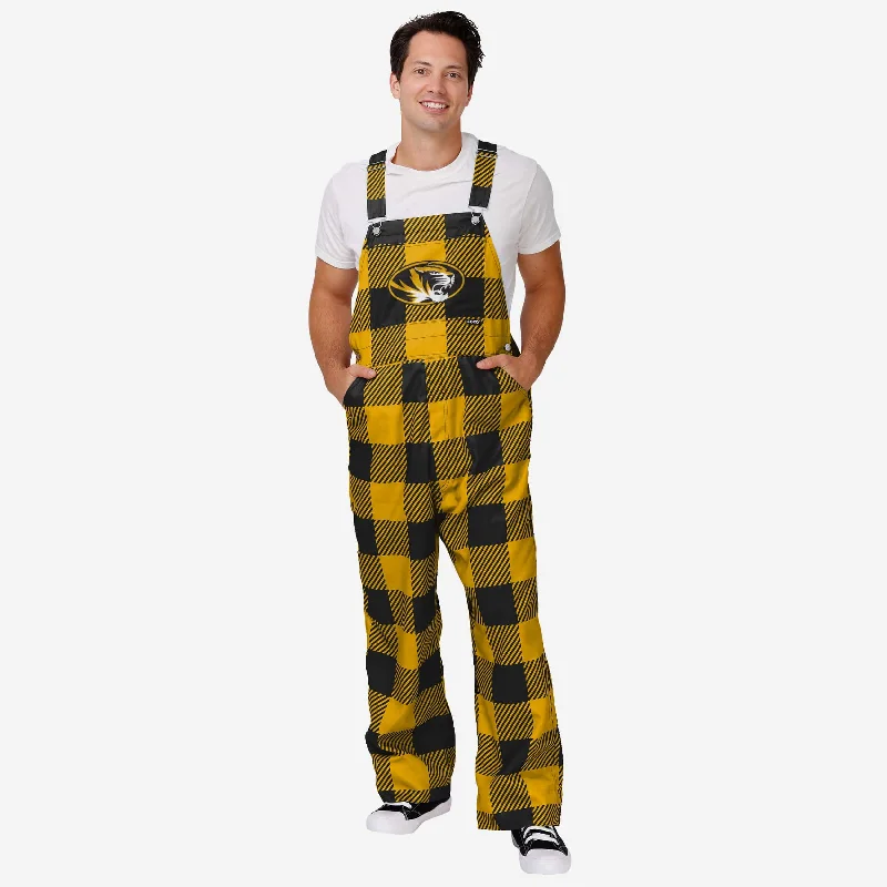 Missouri Tigers Mens Plaid Bib Overalls Retro Plaid Jumpsuit