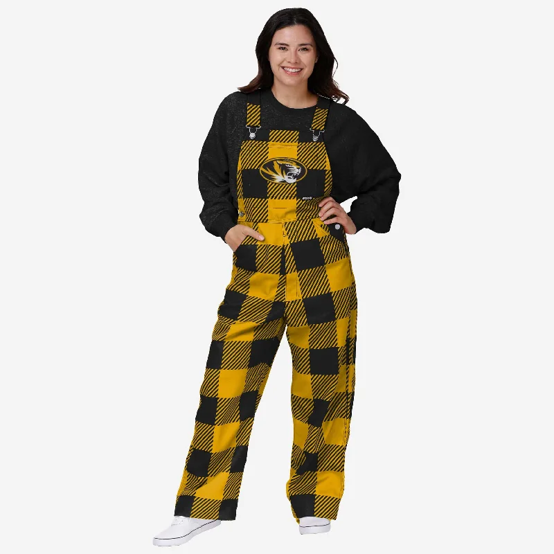 Missouri Tigers Womens Plaid Bib Overalls Vintage Corduroy Jumpsuit