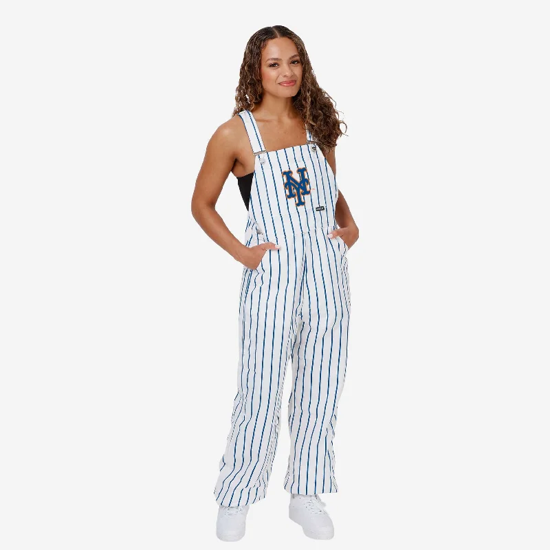 New York Mets Womens Pinstripe Bib Overalls Chic Monochrome Overalls