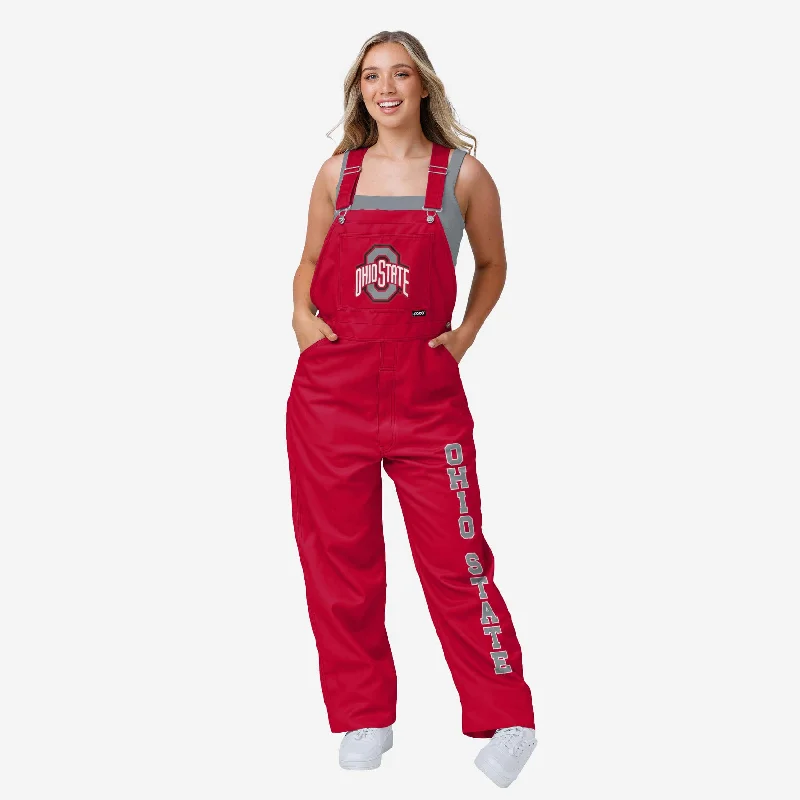 Ohio State Buckeyes Womens Big Logo Bib Overalls Cozy Sherpa Overalls