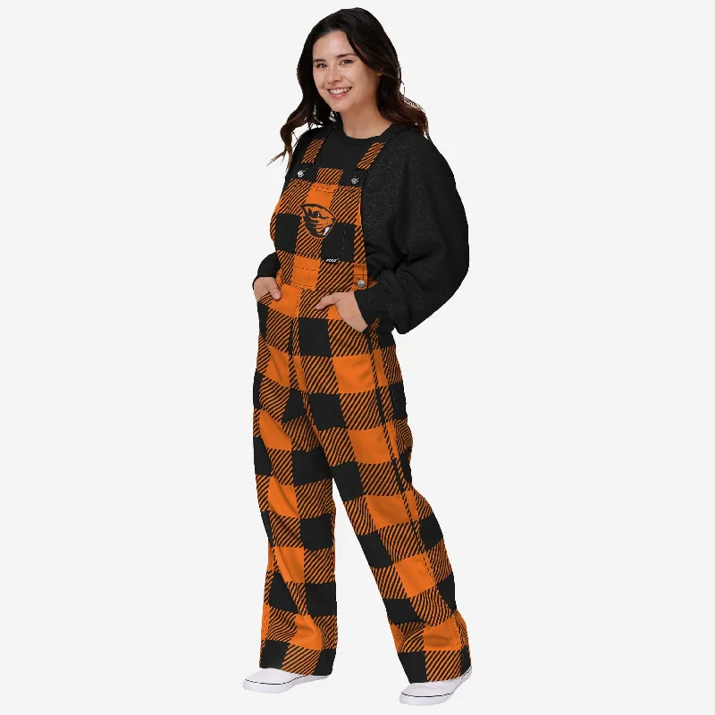 Oregon State Beavers Womens Plaid Bib Overalls Urban Denim Jumpsuit