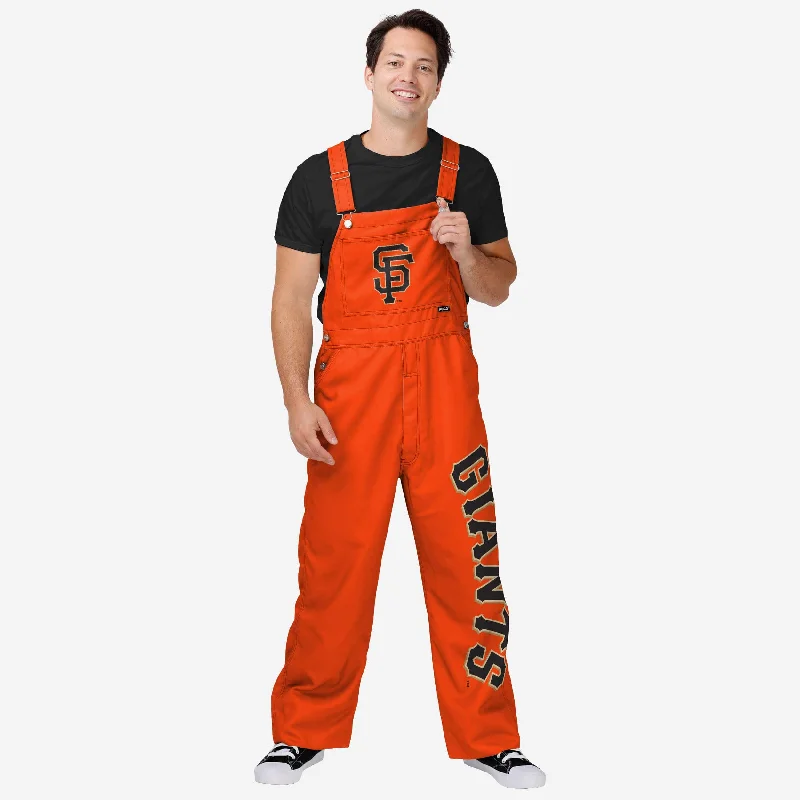 San Francisco Giants Mens Big Logo Bib Overalls Casual Roll-Up Overalls