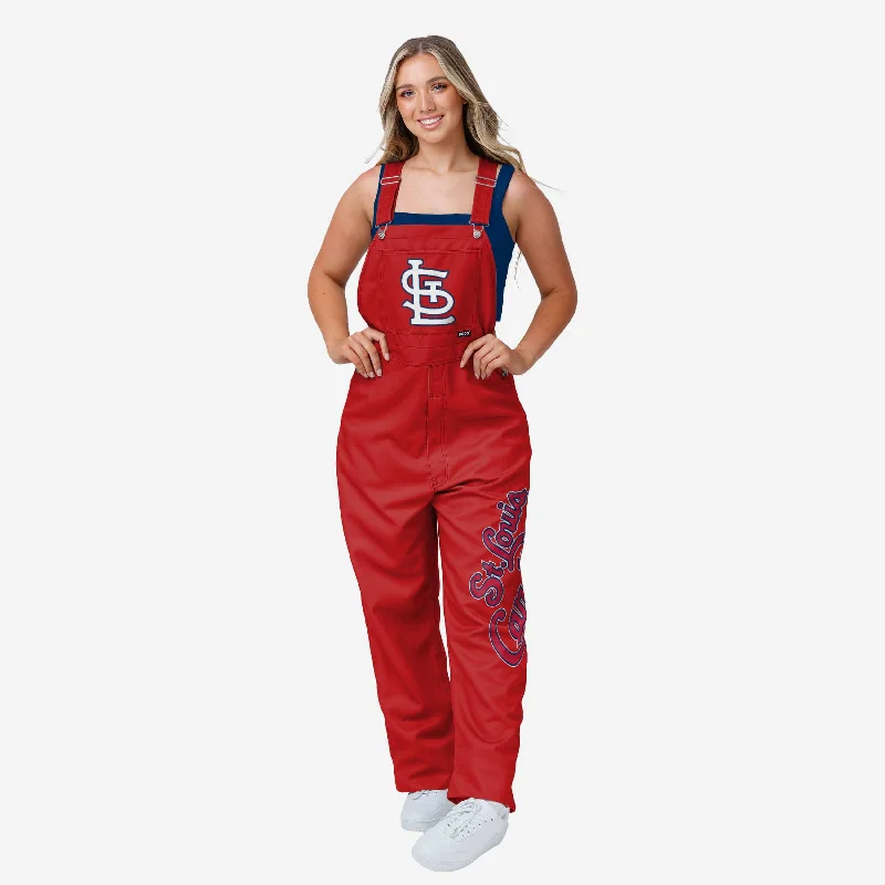St Louis Cardinals Womens Big Logo Bib Overalls Sleeveless Summer Overalls