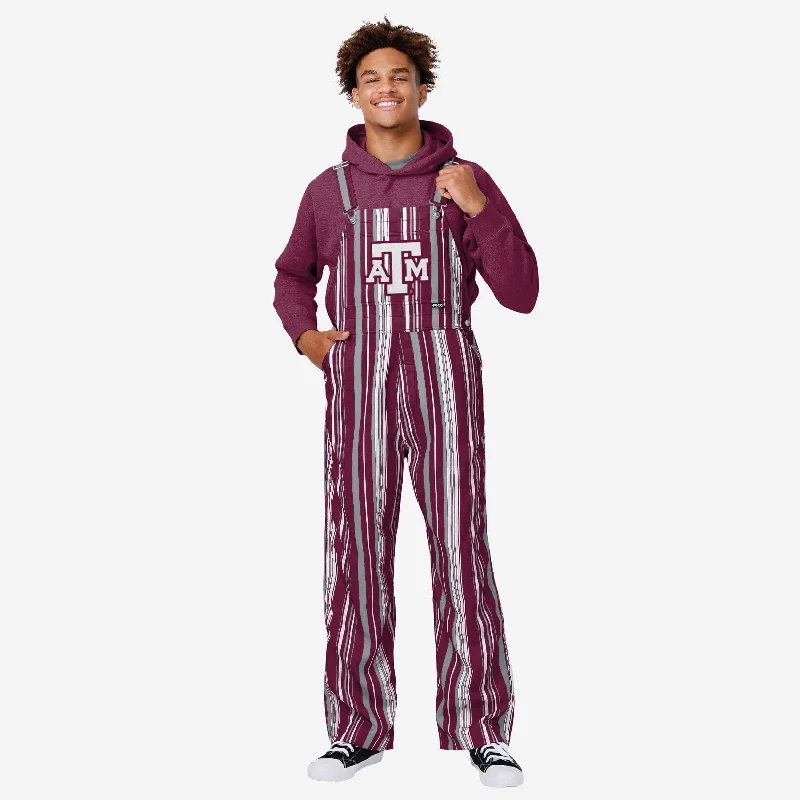 Texas A&M Aggies Mens Hyper Stripe Bib Overalls Boho Printed Jumpsuit