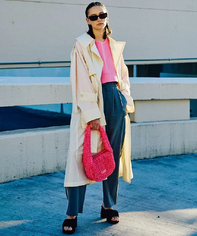 【SALE】Multi Fabric Over Size Trench Cozy Casual Trench Coat