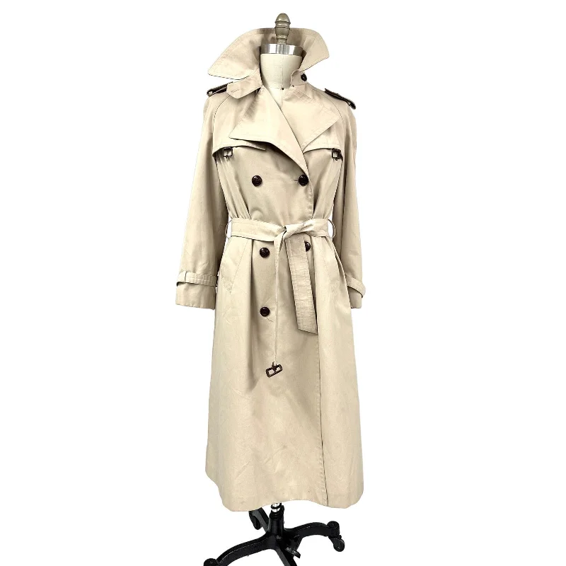 70s VTG Etienne Aigner Trench Coat Double Breasted Fully Lined Belted  Womens L Comfortable Belted Wool Trench