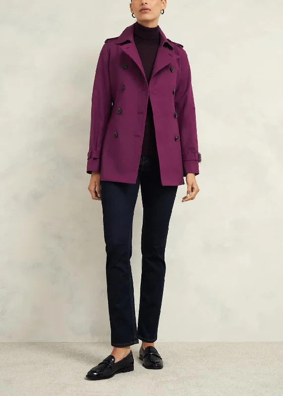 Adalee Trench 0224/3022/9057l00 Warm-Plum Classic Trench Coat Outerwear