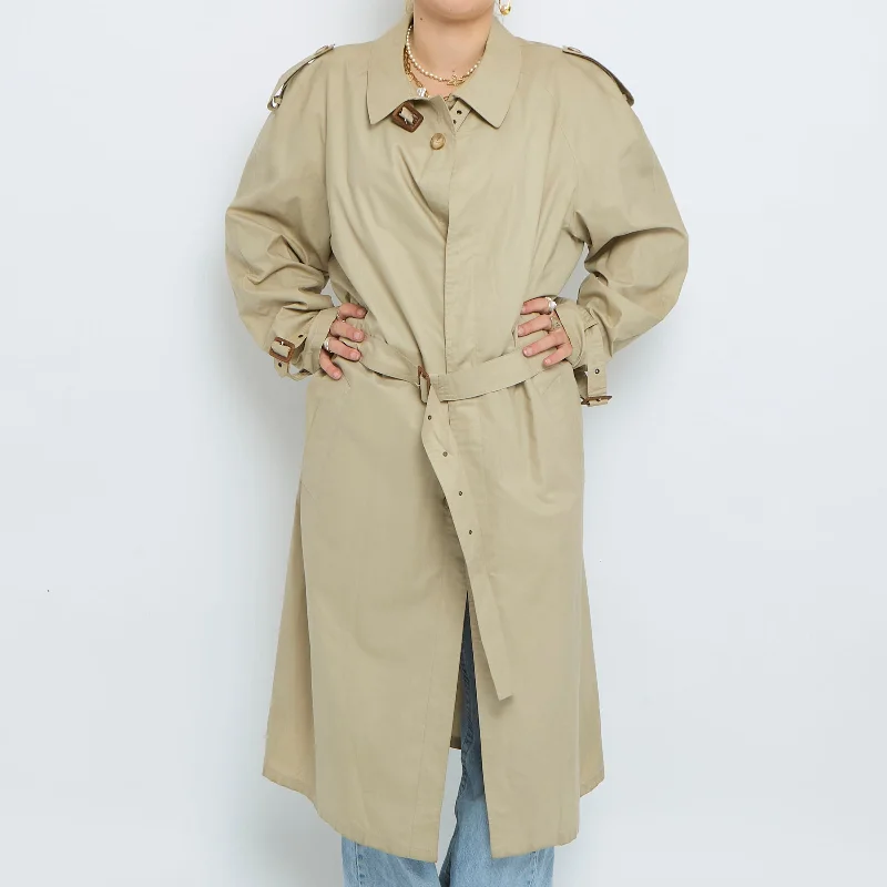 Belt  Buttoned Trench Coat - M Comfortable Lightweight Trench Coat