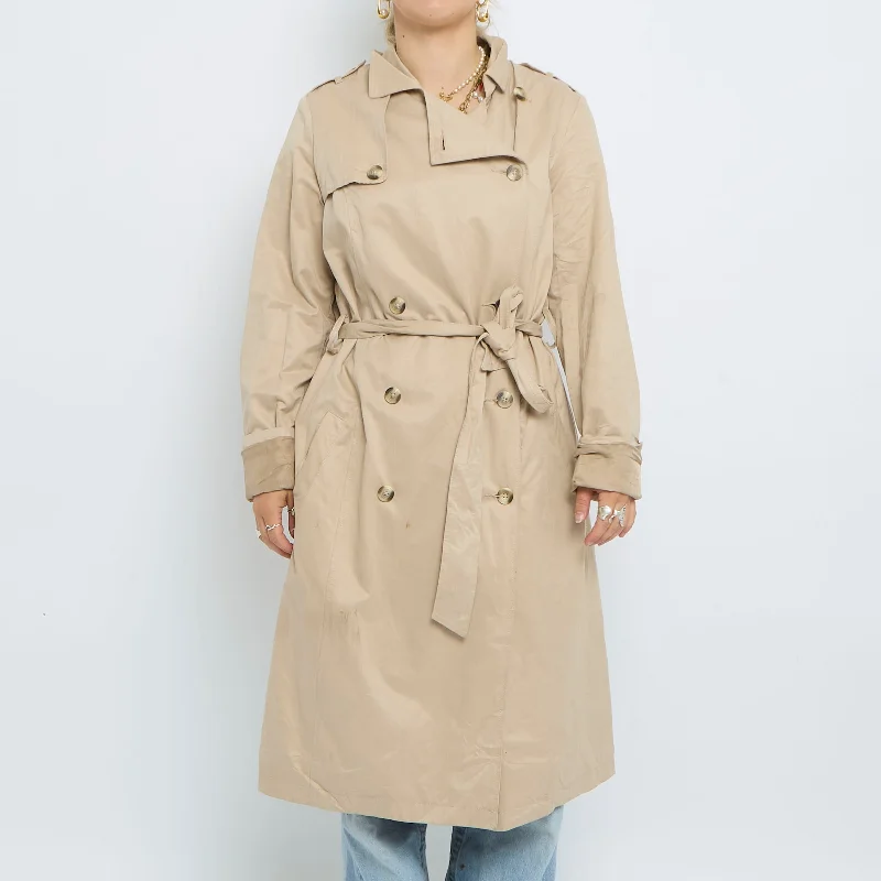 Belt  Buttoned Trench Coat - UK 10 Double-Breasted Belted Trench