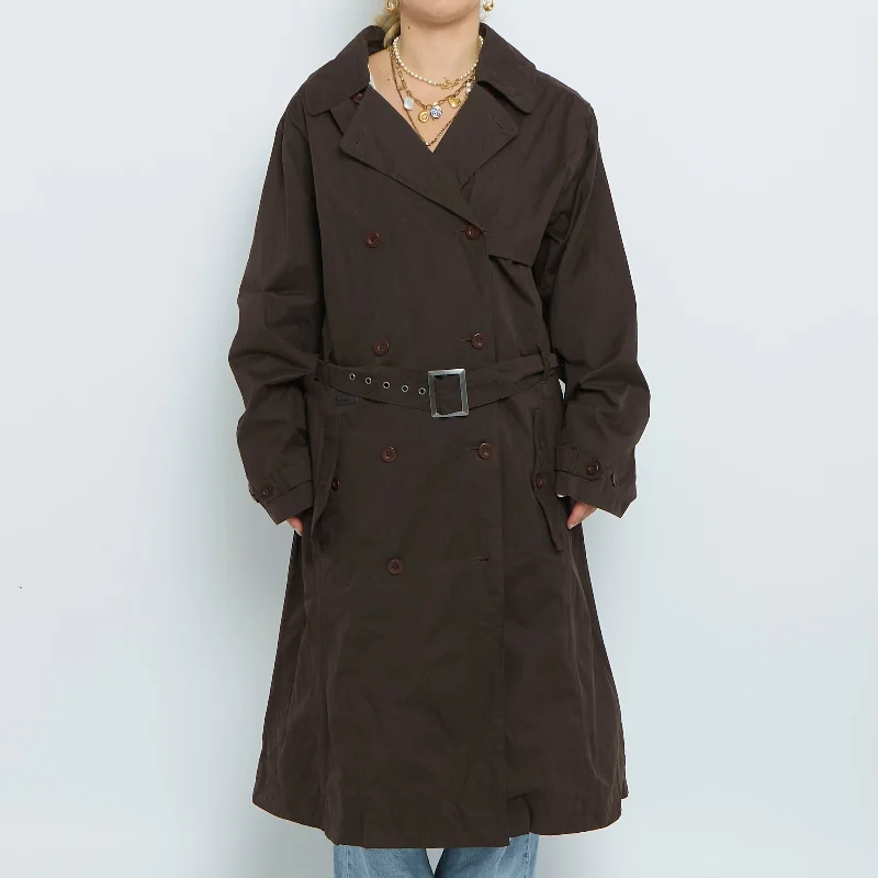 Belt  Buttoned Trench Coat - UK 14 Stylish Sleeveless Trench Coat