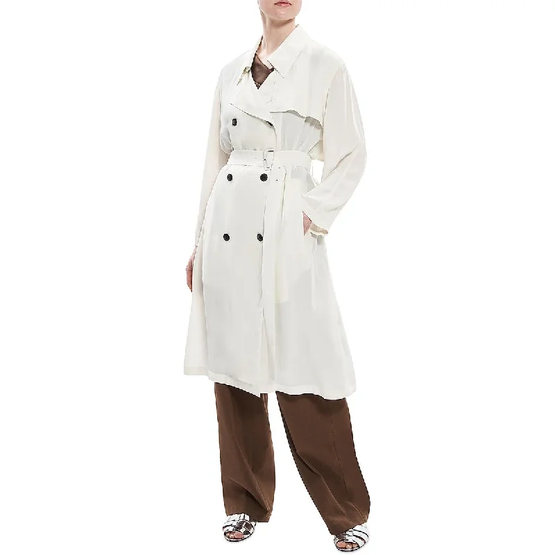 Womens Double-Breasted Lightweight Trench Coat Classic Trench Coat Outerwear
