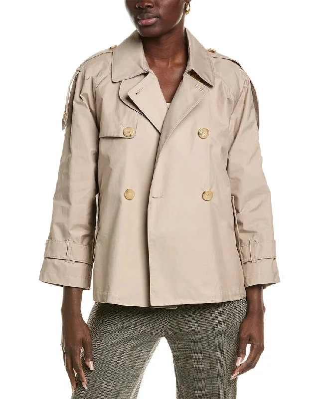 Max Mara Dtrench Coat Fashionable Tartan Trench Coat