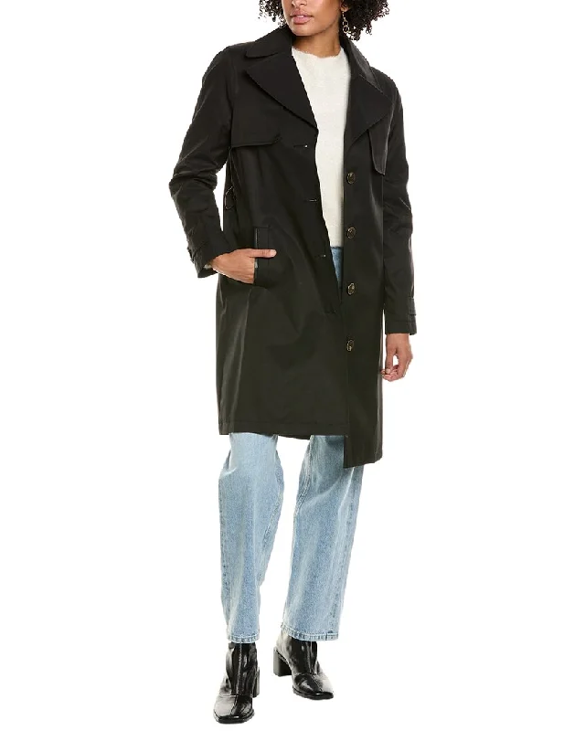 Via Spiga Trench Coat Casual Button-Up Trench Coat