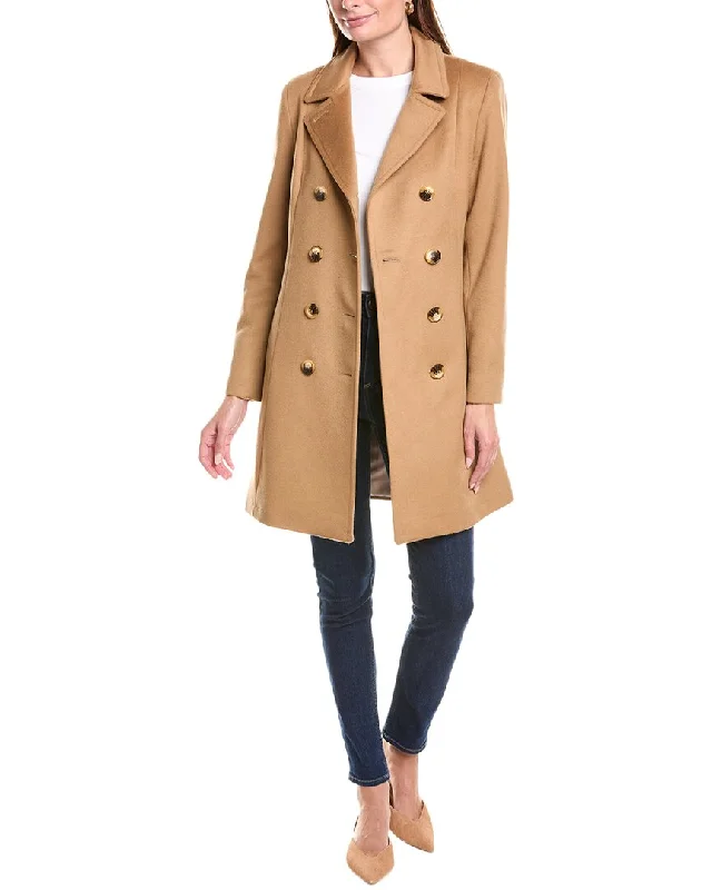 Sofiacashmere Modern Wool & Cashmere-Blend Trench Coat Comfortable Lightweight Trench Coat Sofiacashmere Modern Wool & Cashmere-Blend Trench Coat Comfortable Lightweight Trench Coat