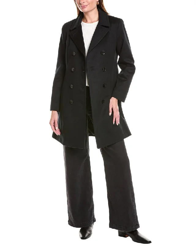 Sofiacashmere Modern Wool & Cashmere-Blend Trench Coat Sophisticated Long Trench Jacket Sofiacashmere Modern Wool & Cashmere-Blend Trench Coat Sophisticated Long Trench Jacket