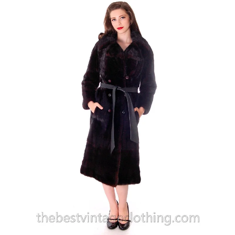 Womens FUR Coat Black Ranch Mink Trench Coat Zip Off Bottom Makes Stole 1970s Stylish Faux-Fur Trench Coat Womens FUR Coat Black Ranch Mink Trench Coat Zip Off Bottom Makes Stole 1970s Stylish Faux-Fur Trench Coat