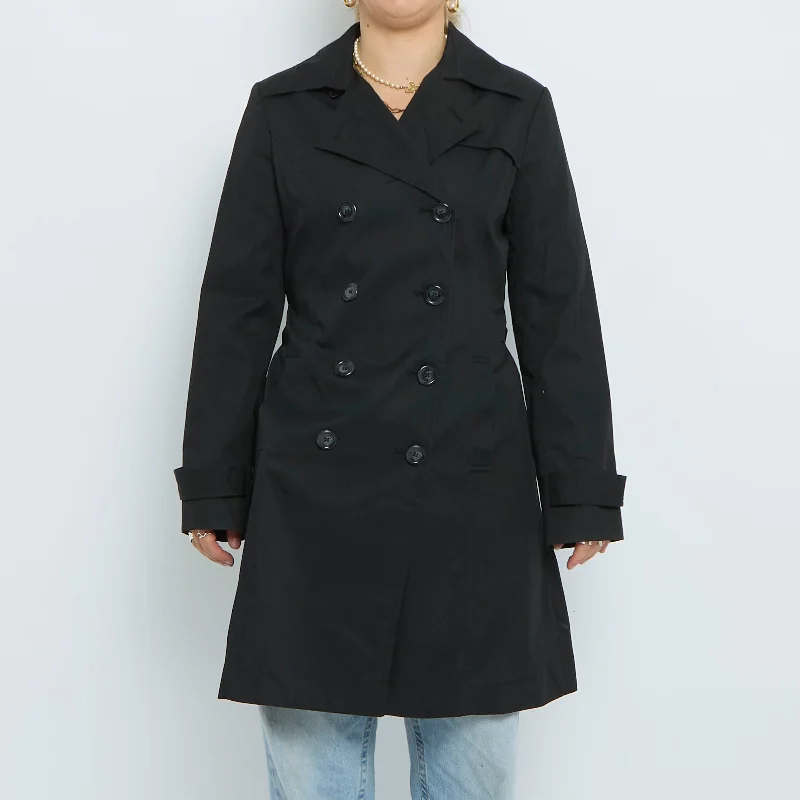 Buttoned  Double Breasted Trench Coat - UK 8 Elegant Trench Coat with Belt