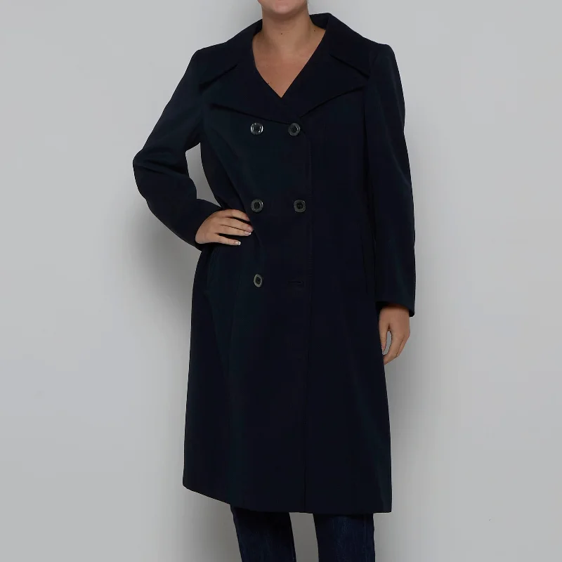 Double Breasted Trench Coat - M Modern Long Sleeve Trench